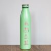 Mint green 750ml insulated thermos with winter sports themed laser-engraved design.
