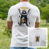 White organic cotton hiking t-shirt with bear graphic print on front and back