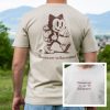 Organic cotton t-shirt with Disconnect to Reconnect hiking cat graphic on front and back